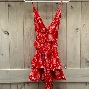 Princess Polly Red Floral Romper